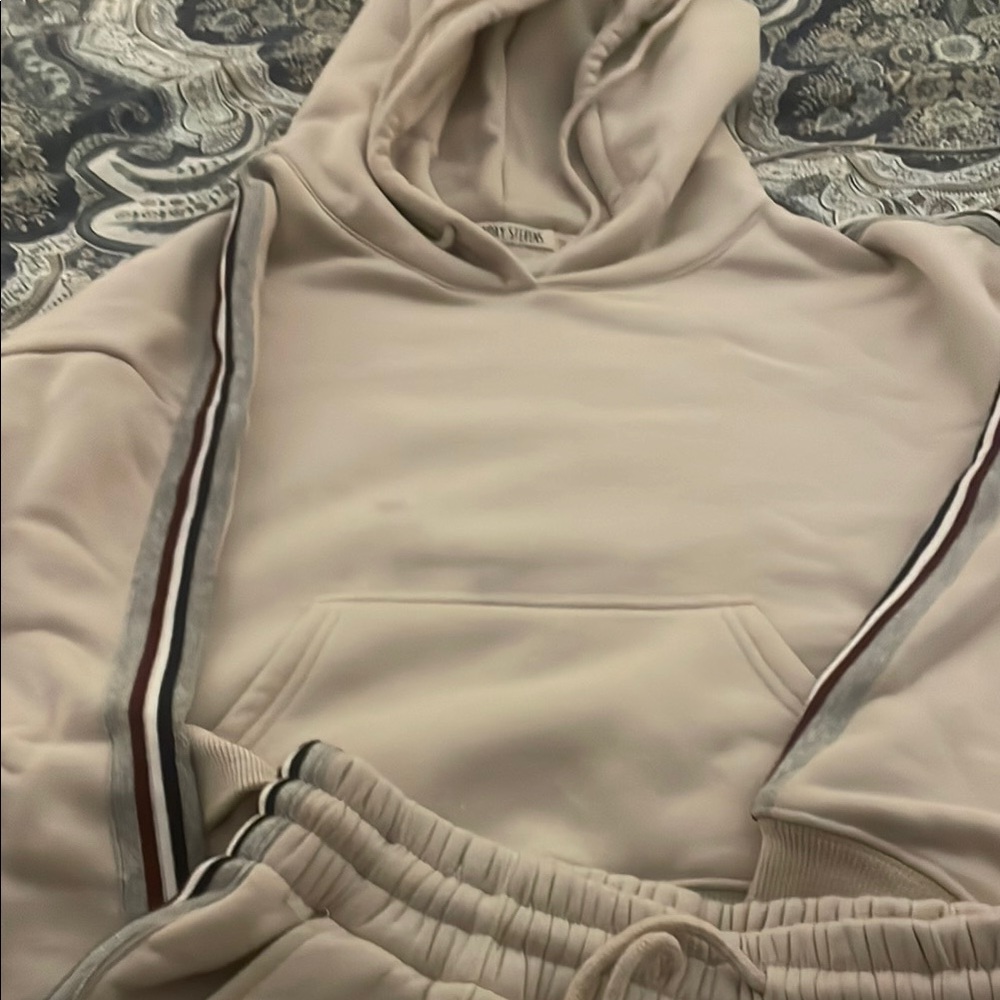 Beige Hoodie and Joggers Set